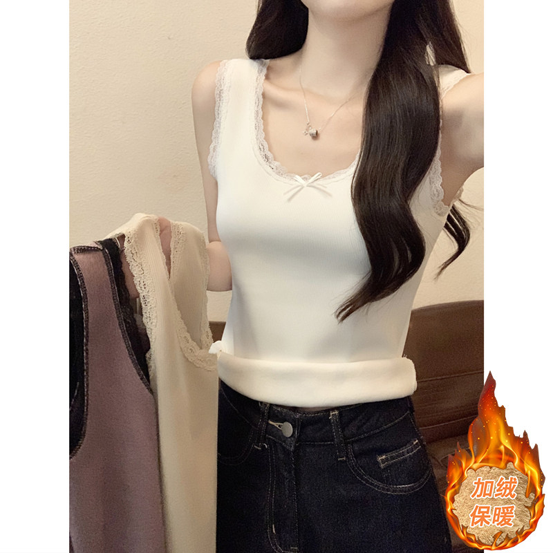 蕾丝吊带背心女秋冬2025新款加厚加绒保暖内搭无袖t恤上衣打底衫,女装/女士精品,背心吊带,淘宝优惠券,粉丝福利购,淘宝优惠卷