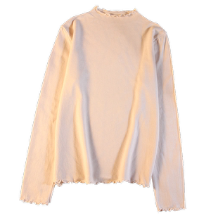 木耳边毛衣女长袖打底衫秋冬新款设计感小众半高领内搭针织衫上衣