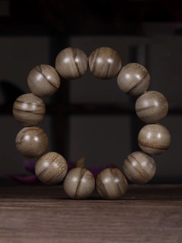 MU YI TANG [횡포한 표범 무늬] 정통 칼리만탄 오래된 재료 침향 비즈 팔찌 18|20MM 남성 충실도