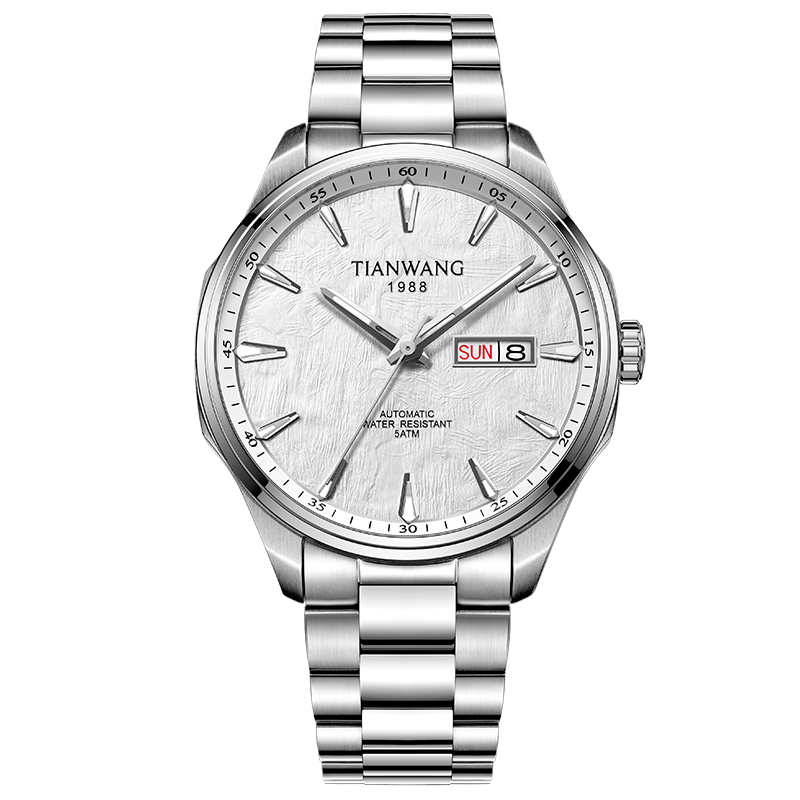 天王大表盘双日历机械男表