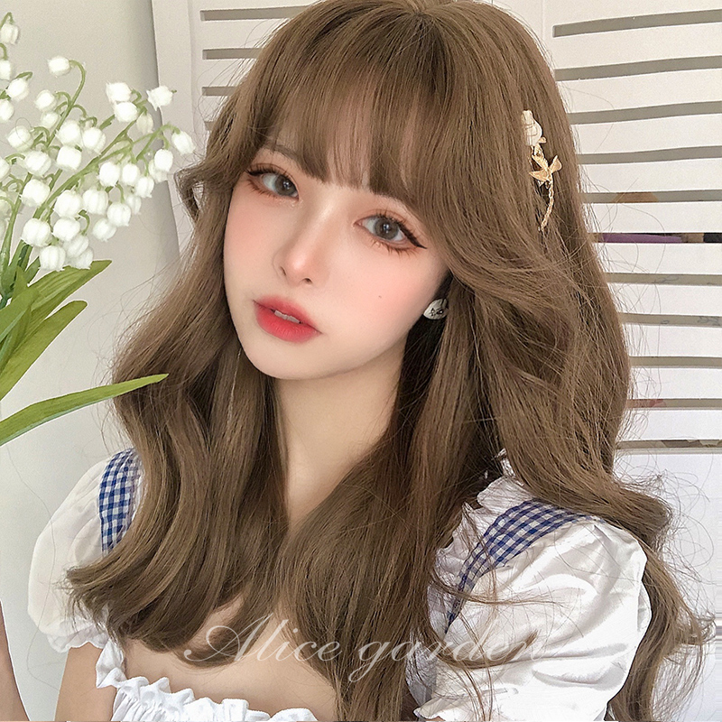 假发女长卷发网红Lolita日系自然齐刘海逼真假发全头套jk假发长发