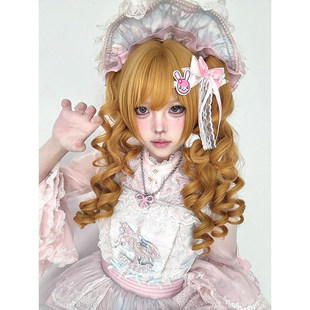 AG假发女短发Lolita doll感古早洋娃娃双虎口马尾头套 麦穗娃娃