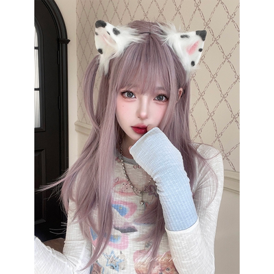 彩色长直发逼真头皮自然全头套