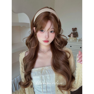 AG假发女长发网红Lolita 韩系气质中分大波浪jk全头套 怡心小熊