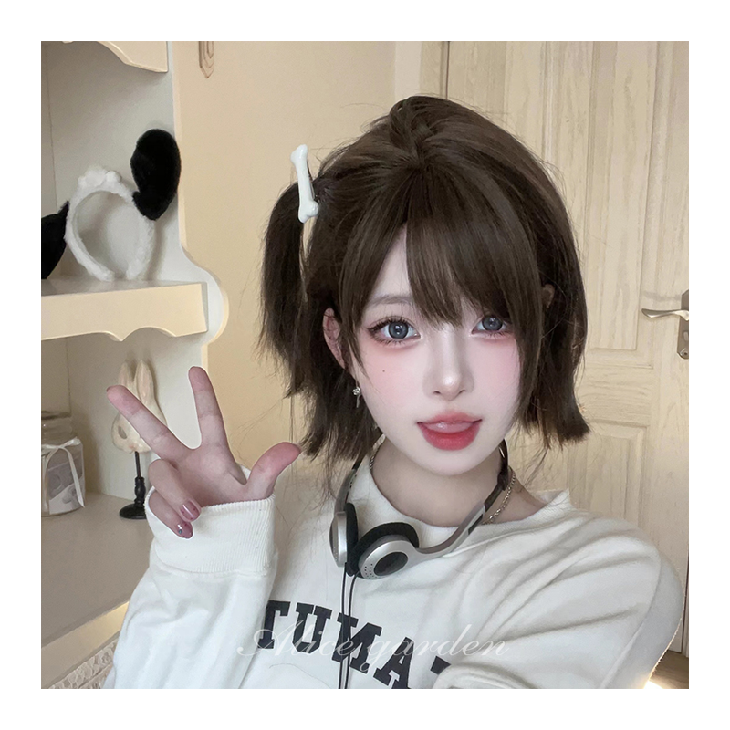 AG假发女短发网红lolita齐刘海逼真头皮甜美jk日韩自然哑光短直发