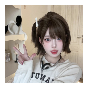 AG假发女短发网红lolita齐刘海逼真头皮甜美jk日韩自然哑光短直发