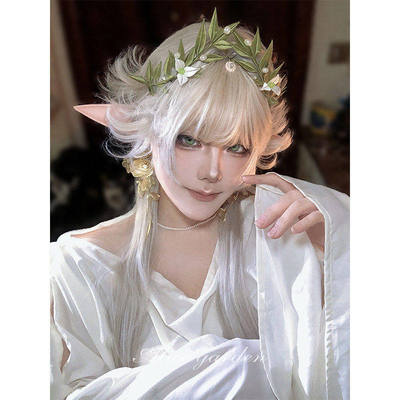 甜美精灵系反翘长直发jk头套