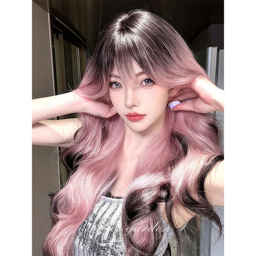 亚裔混血风爆顶卷发jk全头套