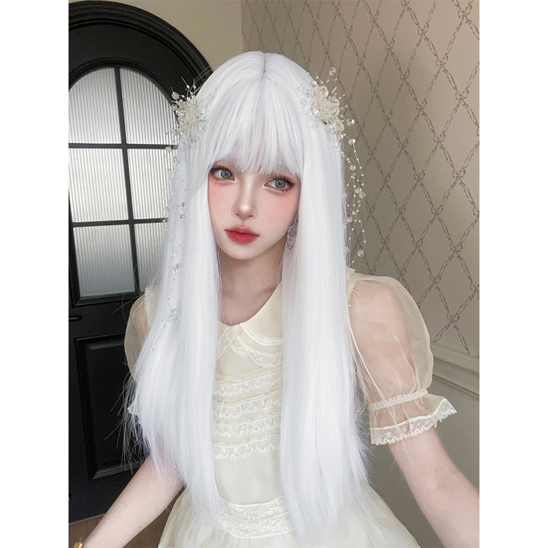 alicegarden白色冰雪姬长直发