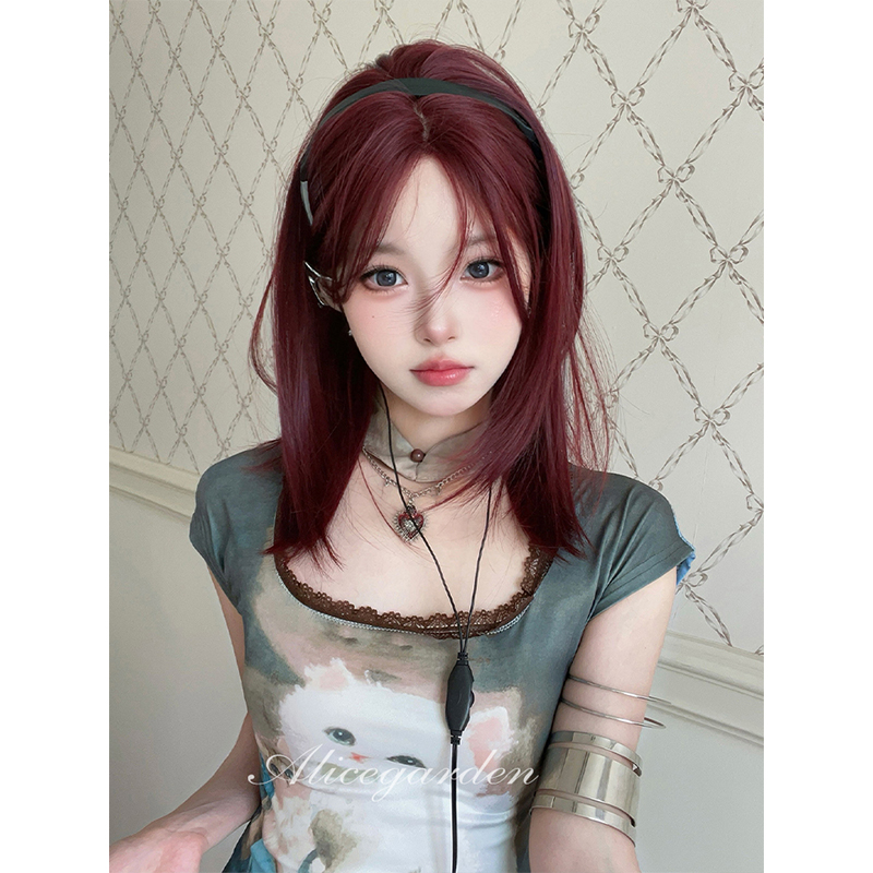 甜美辣妹中长发jk减龄全头套