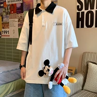 Рубашка, трендовая футболка для школьников, короткий рукав, оверсайз