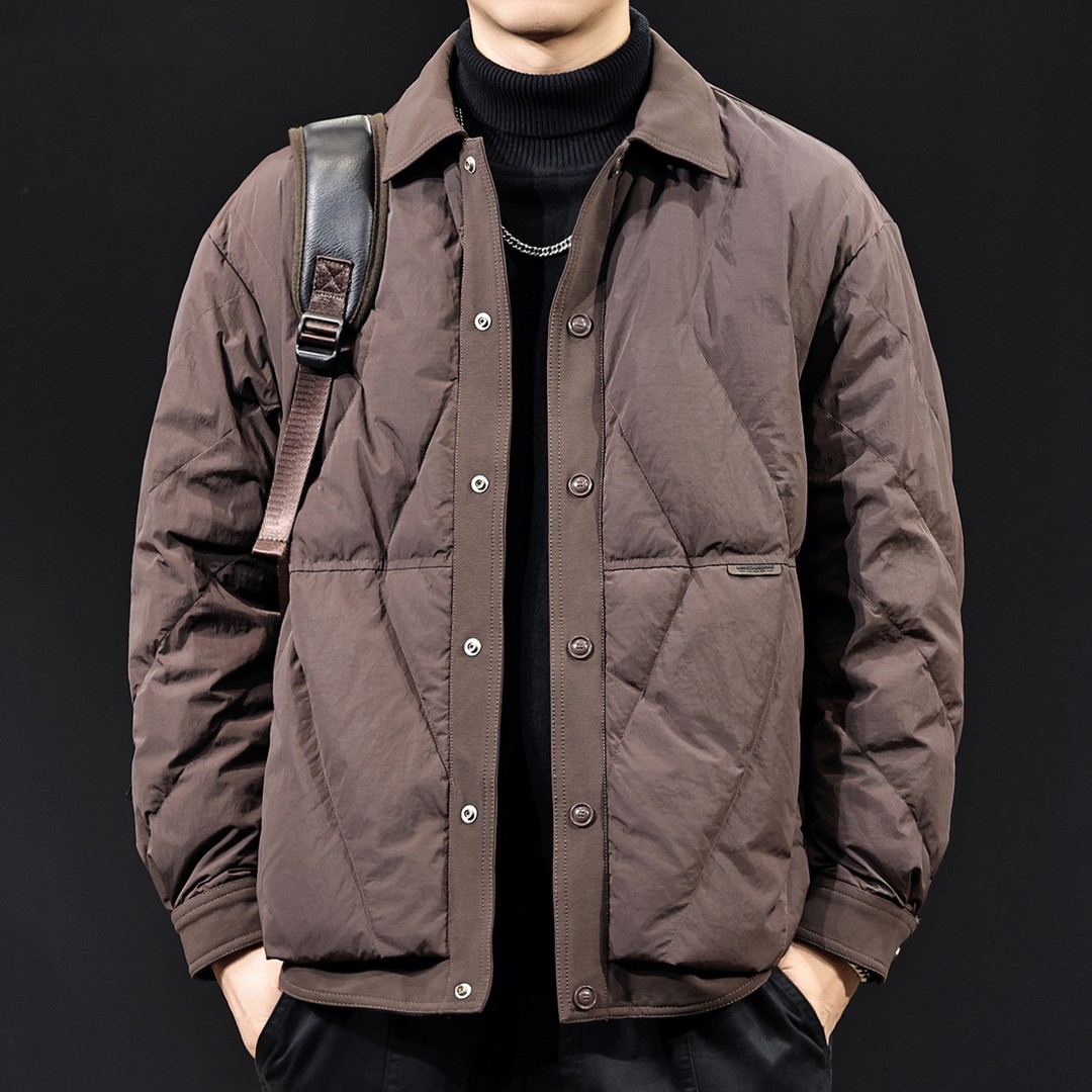 日系复古轻薄保暖羽绒服男外套