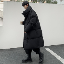 羽绒棉服男中长款冬季加厚立领棉衣宽松暗黑风高街超长过膝外套潮