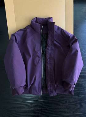 乌梅紫色bomber斜切棉服男高级感拼接冬季加厚保暖棉衣立领外套潮
