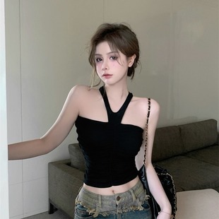 甜辣jazz上衣美式黑色性感弹力大显身材外穿辣妹爵士舞穿搭衣服装