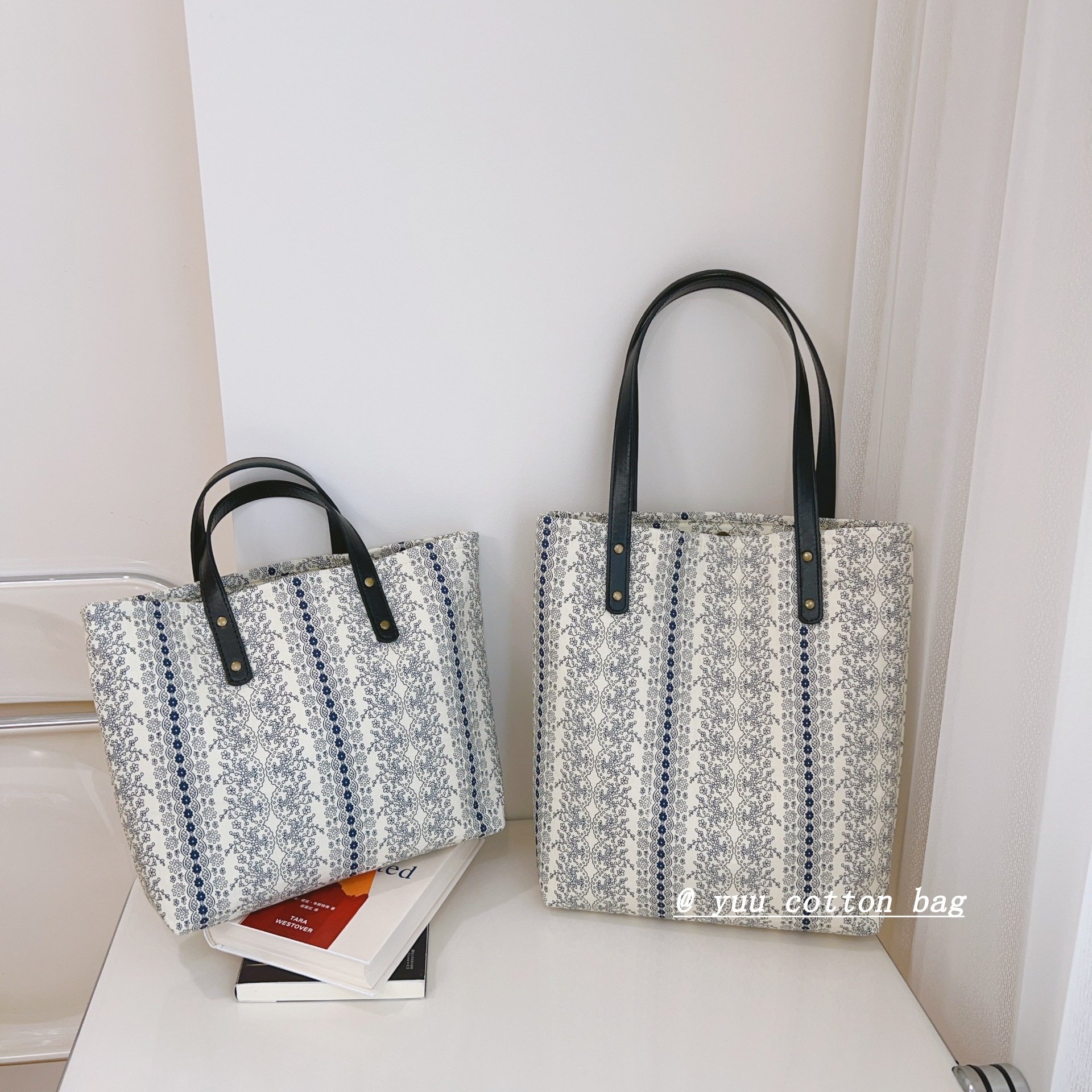 【YUU布包】法式条形碎花肩手提棉布包加厚挺阔文艺简约学生包,箱包皮具/热销女包/男包,小方包,淘宝优惠券,粉丝福利购,淘宝优惠卷