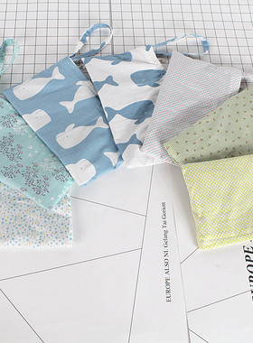 清新蓝色系列手机袋钱包卡包棉布布艺日系文艺拉链小布袋轻薄新款