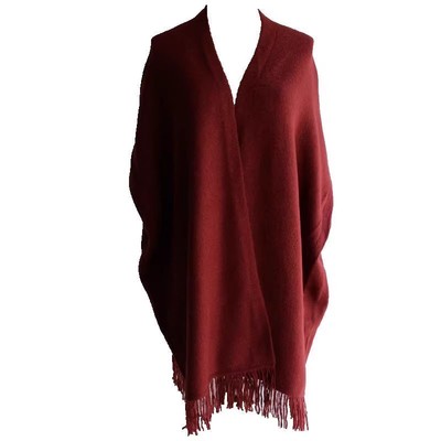 女士流苏复古拼色秋冬原单毛衣