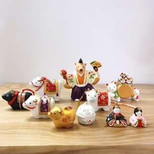 清仓捡漏！药师窑日式动物摆件合集牛猪老鼠人偶陶瓷生日礼物