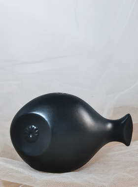 亏本清仓。JA设计师款黑色小鱼调味罐陶瓷小摆件外贸尾货捡漏
