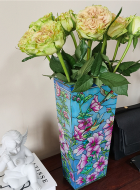 深海吧 王炸！029超值美国amia彩绘玻璃33cm大花瓶水培乔迁送礼