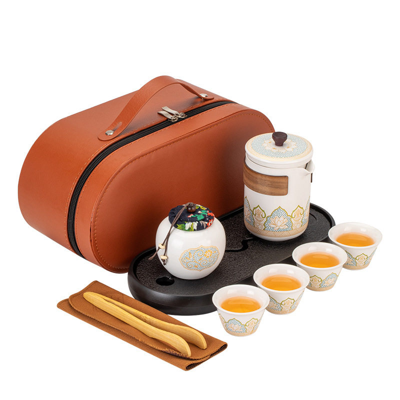 旅行茶具快客杯陶瓷个人露营随身包套装户外功夫茶杯泡茶壶家用