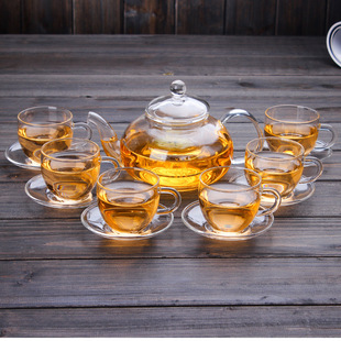 玻璃茶具茶壶家用茶杯花茶壶套装 高硼硅加厚玻璃功夫茶壶煮茶器
