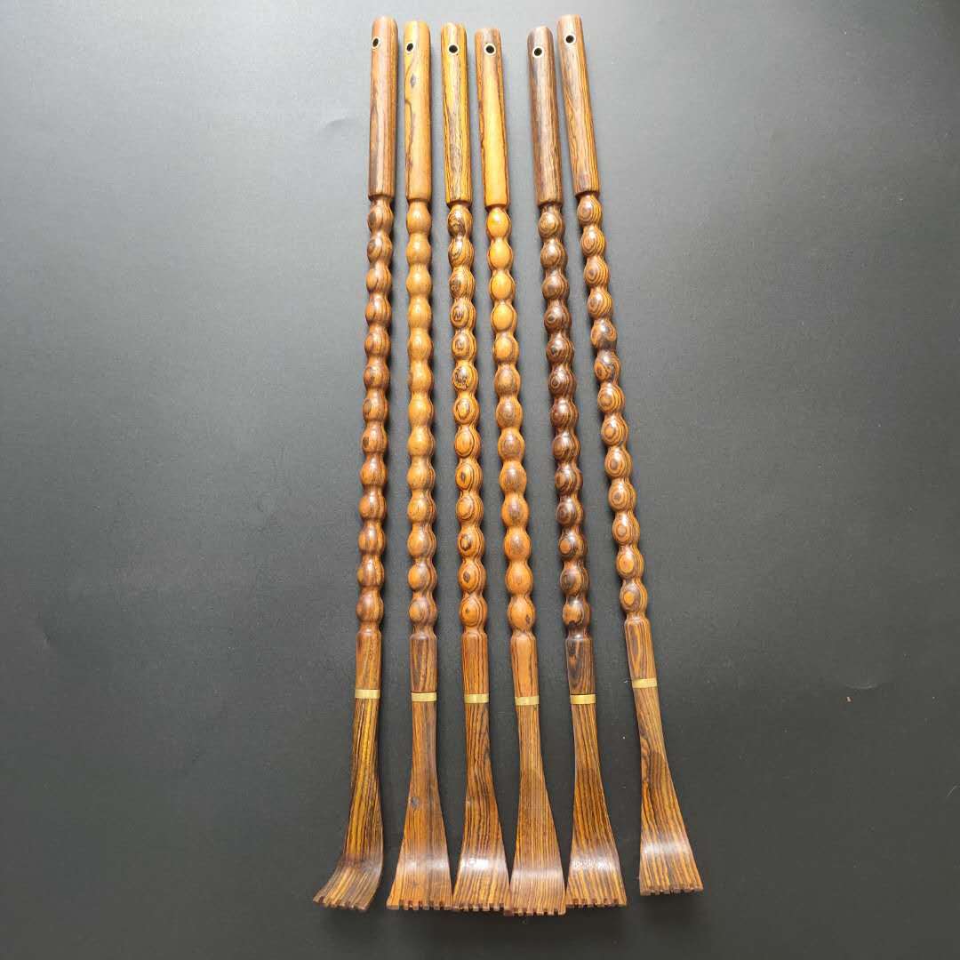 新款紫光檀痒痒挠乌木连珠子挠木质抓痒老头乐厂家自产自销