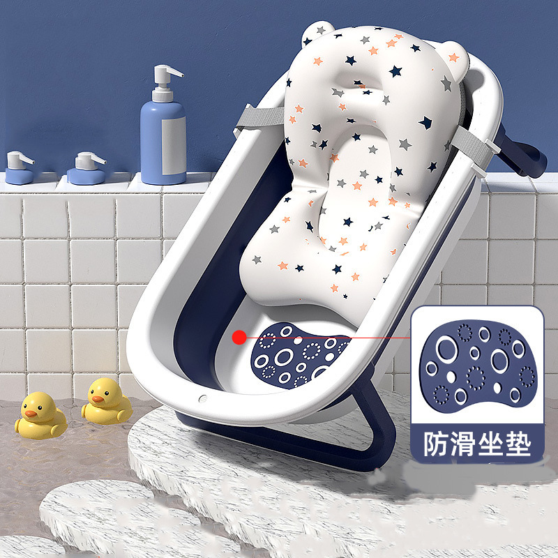 浴盆幼婴儿童折叠洗澡盆家用塑料加厚加大可坐躺小孩大童浴桶泡澡