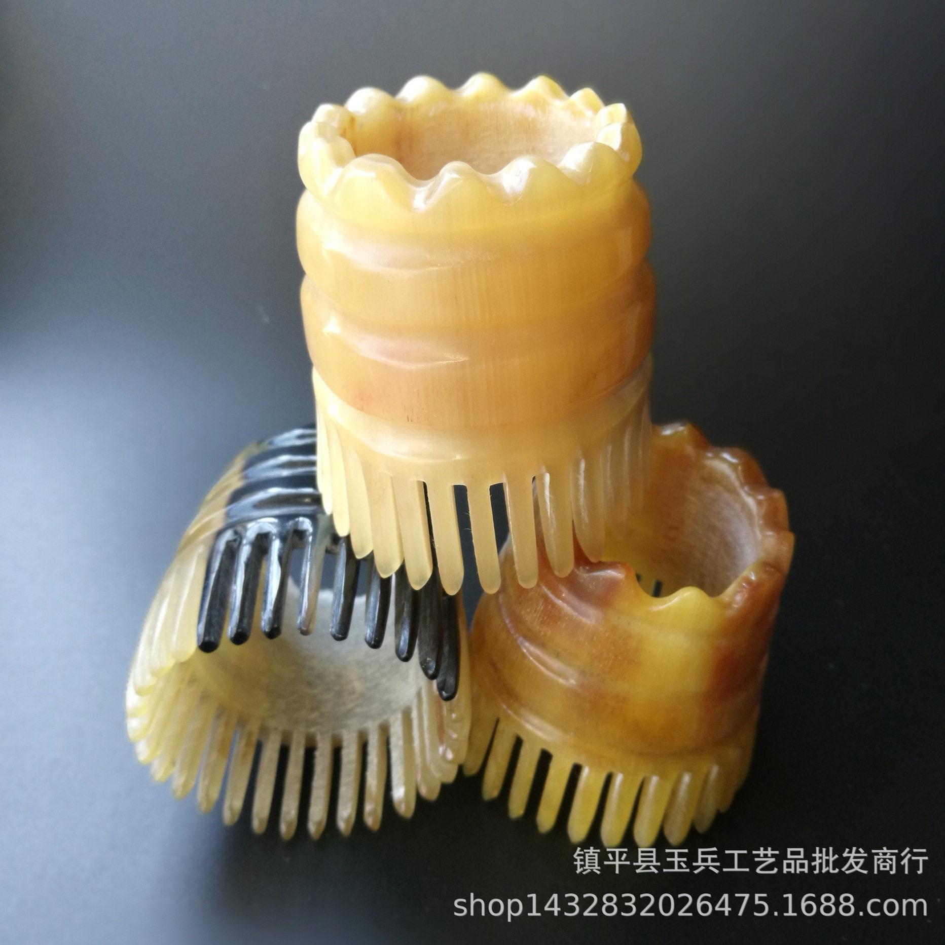 牛角梳子头疗梳真品洗头梳按摩多功能梳子圆筒梳子牛角梳