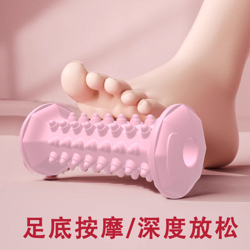 按器瑜伽按滚轮狼牙棒滚轴肌肉放松按棒足底按轮瘦腿神器