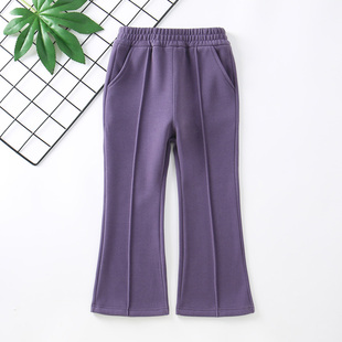 女童喇叭裤秋装2025新款儿童大童微喇叭裤早秋小女孩秋冬薄绒裤子