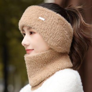 帽子女款冬季运动跑步棉帽保暖2025新款时尚空顶帽户外骑行护耳帽