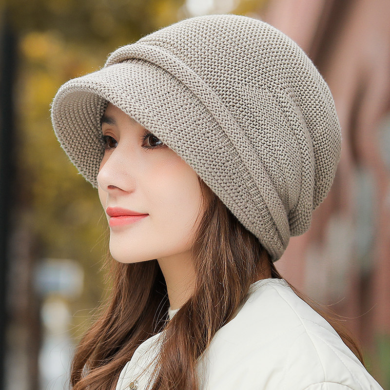 帽子女士秋冬季百搭2025保暖毛线帽防寒针织鸭舌帽洋气时尚堆堆帽,服饰配件/皮带/帽子/围巾,帽子,淘宝优惠券,粉丝福利购,淘宝优惠卷