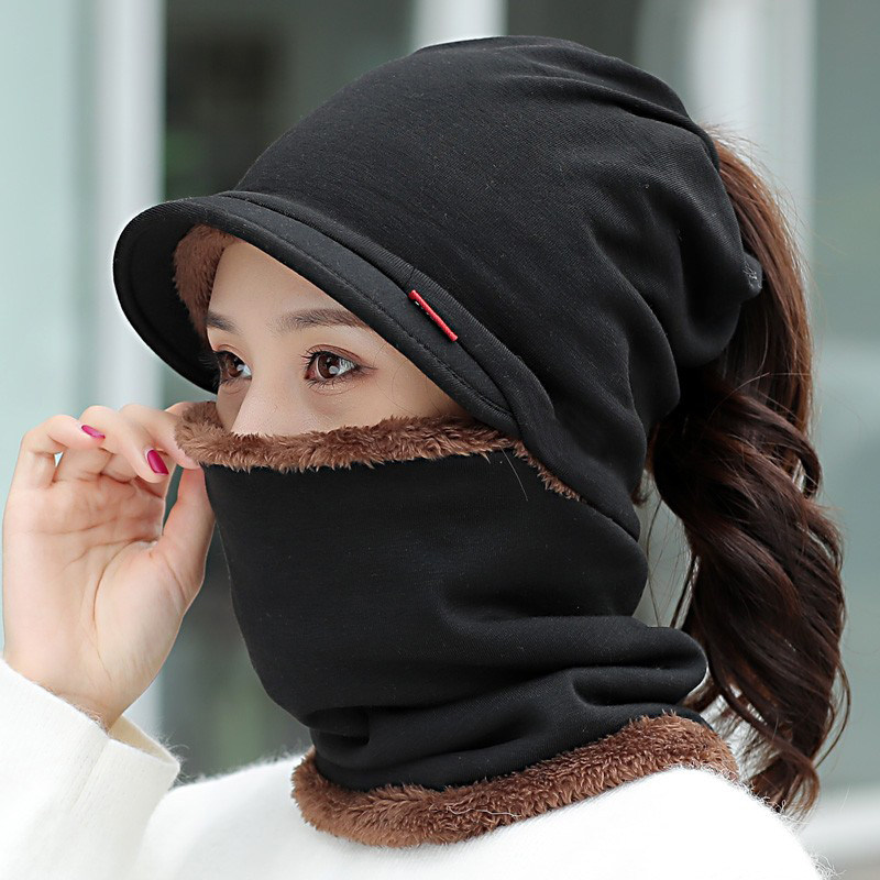 帽子女秋冬天保暖骑行包头帽时尚百搭防寒套头帽防风骑车护1214r