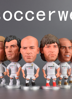 皇马银河战舰小贝大罗菲戈劳尔齐达内足球公仔球星模型摆件卡洛斯