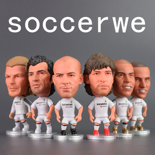 皇马银河战舰小贝大罗菲戈劳尔齐达内足球公仔球星模型摆件卡洛斯