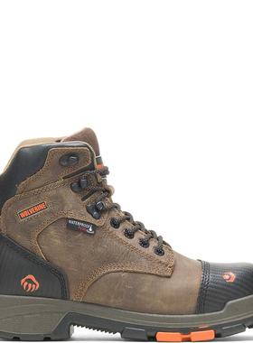 代购Wolverine男士工装靴防滑透气吸汗抗疲劳防水全粒面皮革系带