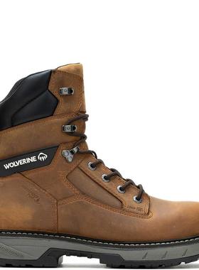 代购Wolverine男士工装靴防水透气防滑减震8英寸碳纤维复合头