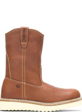 代购Wolverine男士工装靴透气轻便减压缓震可更换鞋垫全粒面皮革