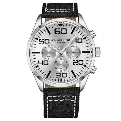 施图灵Stuhrling Original男子美国代购专柜欧美手表银色表盘腕表