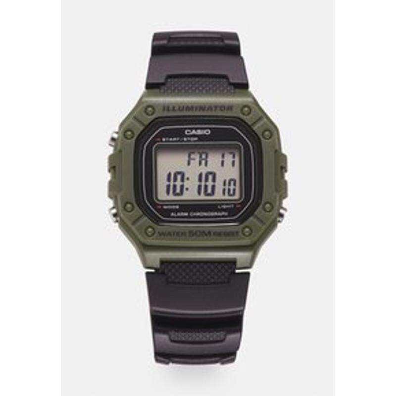 代购卡西欧男士腕表夜光闹钟日期计时防水合成带哑光黑色运动