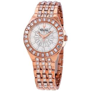 时尚 宝路华Bulova Stainless 玫瑰金镶钻正品 Phantom 手表女优雅