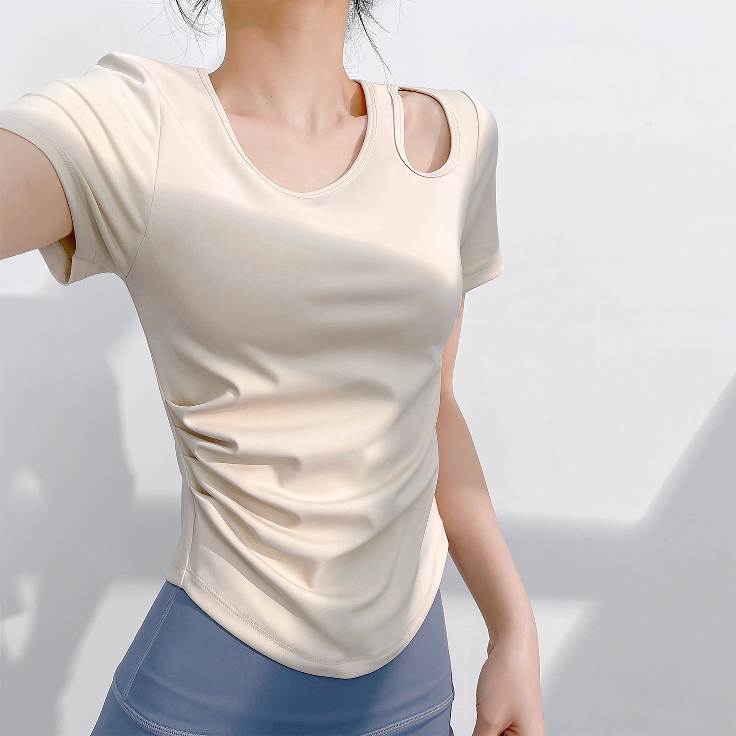 2025新款瑜伽服短袖女春夏显瘦运动上衣专业普拉提训练健身T恤