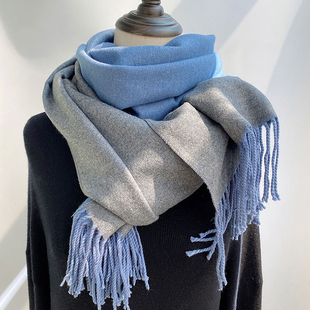 独特漂亮围巾2025新款今年流行爆款冬季双面加厚仿羊绒大牌感披肩