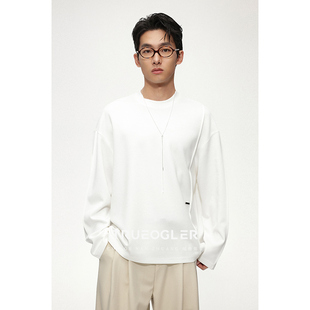 T恤拼接风五金装 空气层针织长袖 饰体恤衫 25春季 卫衣 新款 储格