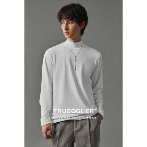 加厚双面磨绒工艺半高领打底衫