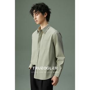 衬衫 抗皱免烫休闲长袖 男2026春季 新款 衬衣 高级感上衣男士 储格