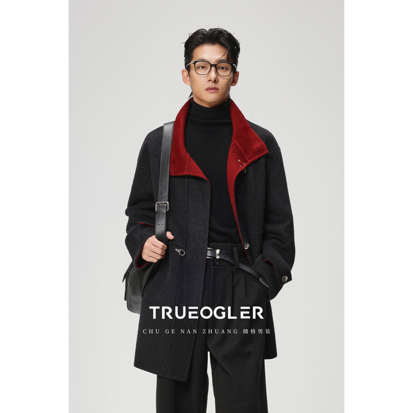 70羊毛双面呢大衣中长款双色可穿