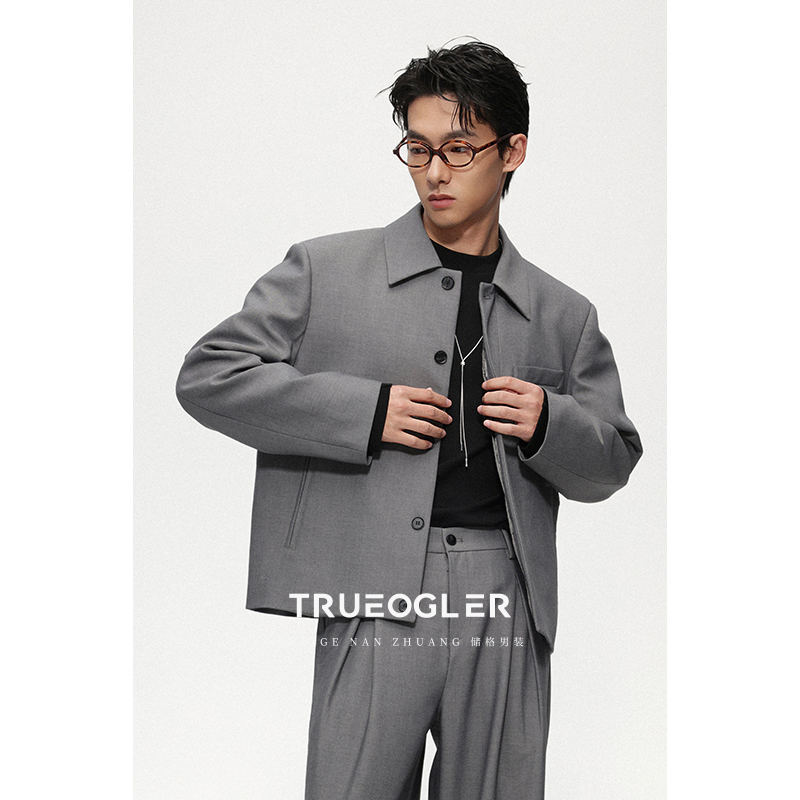 短款休闲夹克男极简风工装外套